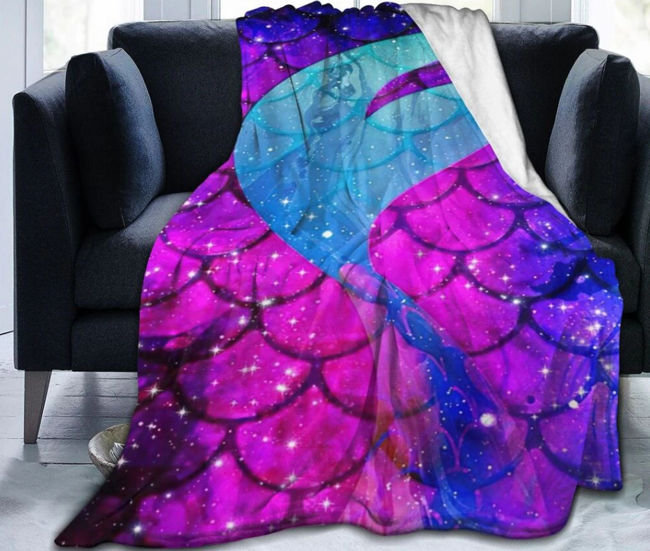 Meerjungfrauen Fleece Kuscheldecke