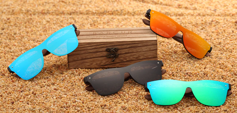 BARCUR Holz Sonnenbrille Männer